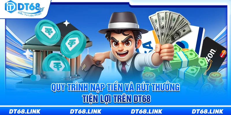 Quy trình nạp tiền và rút thưởng tiện lợi trên DT68