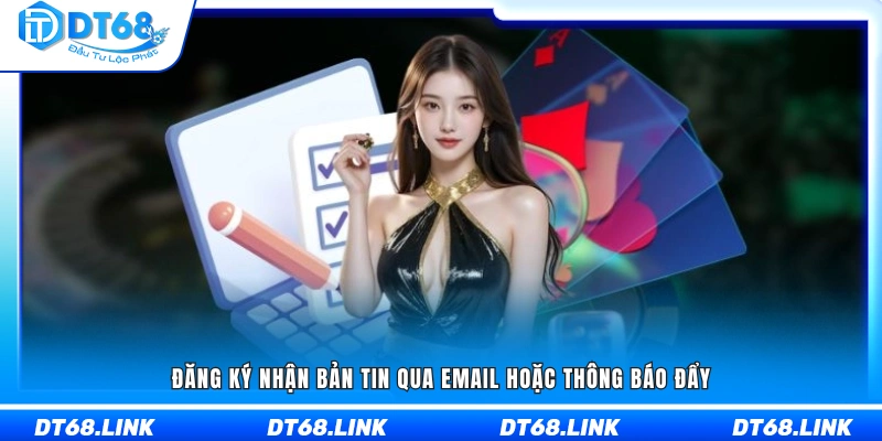 Đăng ký cập nhật tin tức qua hộp thư và thông báo trực tiếp